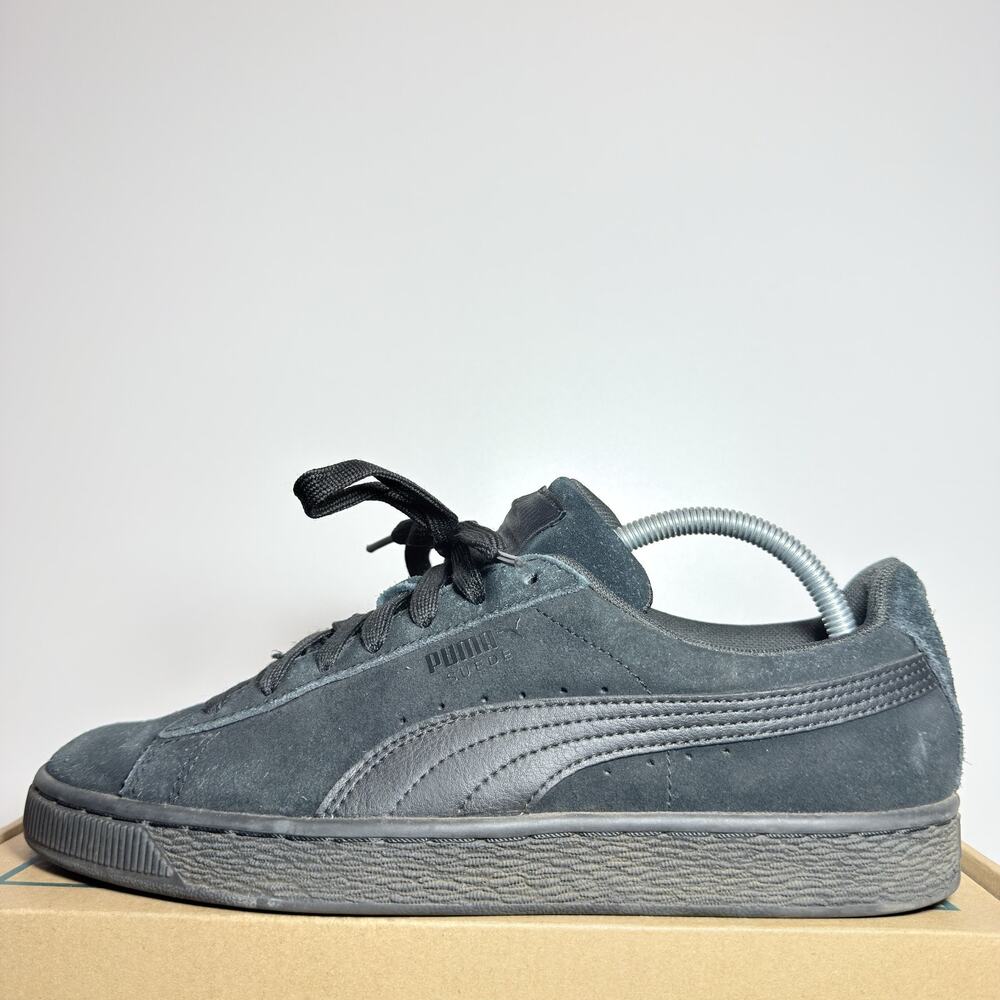 Puma Suede Classic Black Charcoal Gray Low Top Men's Sneakers Shoes Size 9 Used